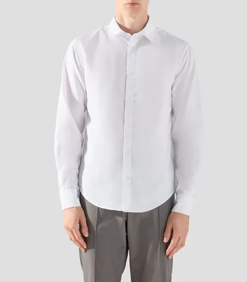 Camisa lisa manga larga Hombre