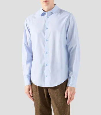 Camisa lisa manga larga Hombre