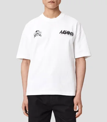 Playera negra cuello redondo manga corta Chromium estampada Hombre