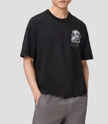 Playera cuello redondo manga corta estampada Hombre