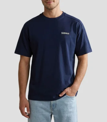 Playera cuello redondo manga corta con estampado Hombre