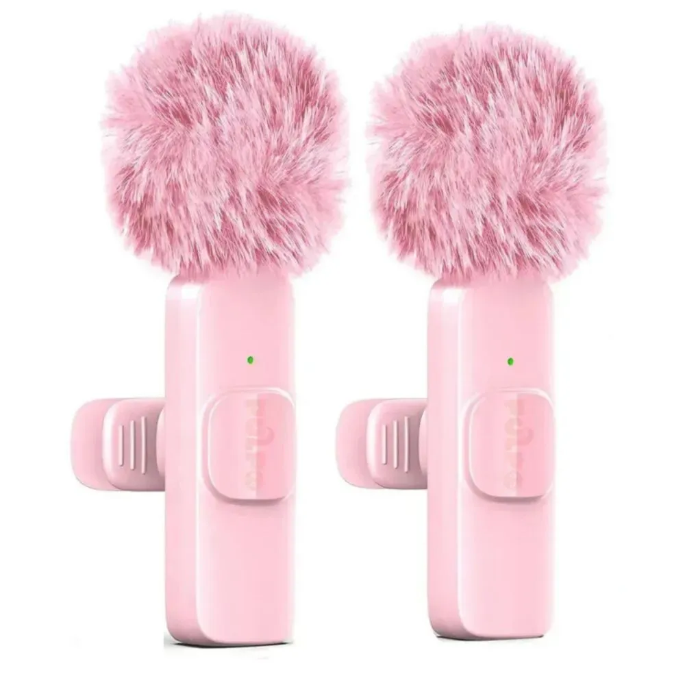 2pzs Micrófono De Solapa Inalámbrico Para Ios, Color Rosa