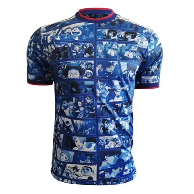 Jersey Japon Edicion Especial Collage Anime Azul
