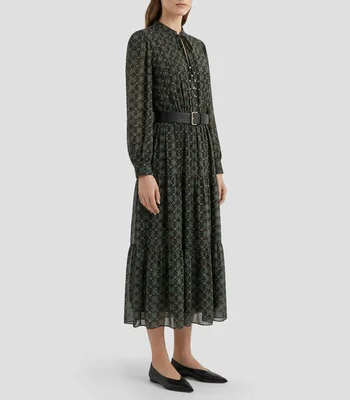 Vestido Maxi manga larga con estampado floral Mujer