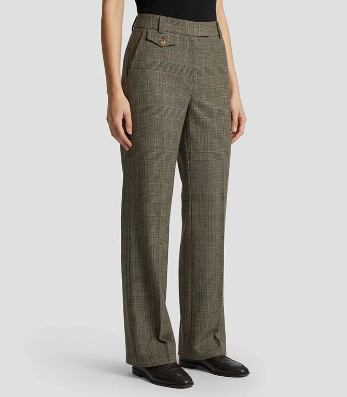 Pantalón Recto Príncipe de Gales Mujer