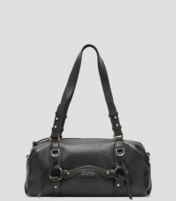Bolsa shoulder lisa con detalle texturizado Mujer