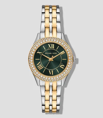 Reloj para Mujer Harlowe Bicolor Clásico Plata, Dorado, Verde