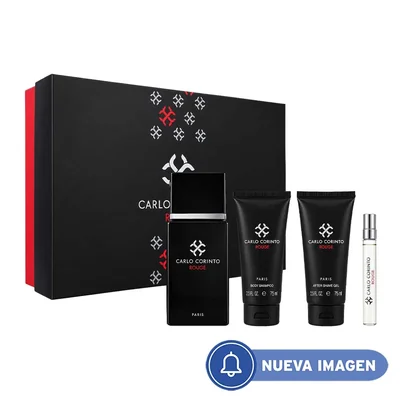 Carlo Corinto Rouge Estuche 4 Piezas Caballero EDT 100ml + Gel de Baño 75ml + Crema de Afeitar 75ml + Miniatura 10ml