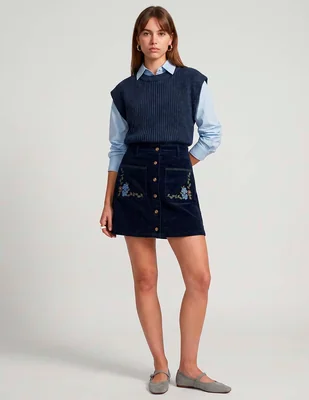Falda mini a la cintura