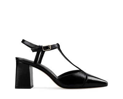 Zapatillas De Tacón Davenia De Piel Para Dama Mod. Sarai Negro