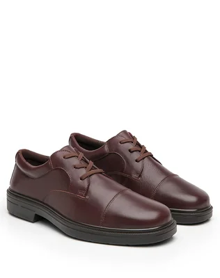 Zapato Hombre Oxford Vestir Vino Piel Flexi 02504475