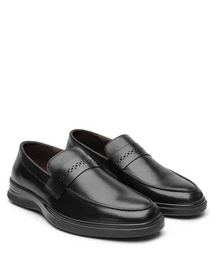 Zapato Hombre Mocasin Vestir Negro Piel Flexi 02504481