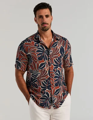 Camisa casual manga corta para hombre