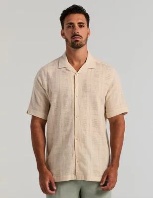 Camisa casual manga corta para hombre