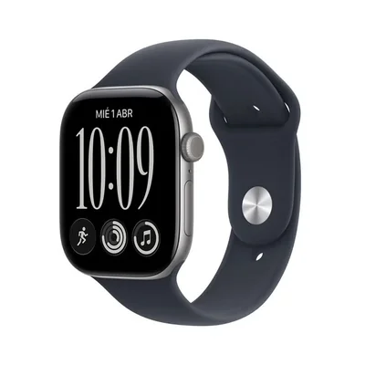 Apple Watch Series 12 (GPS + Celular) 46mm Aluminio Gris Espacial + Correa Deportiva Azul Profundo - Talla S/M