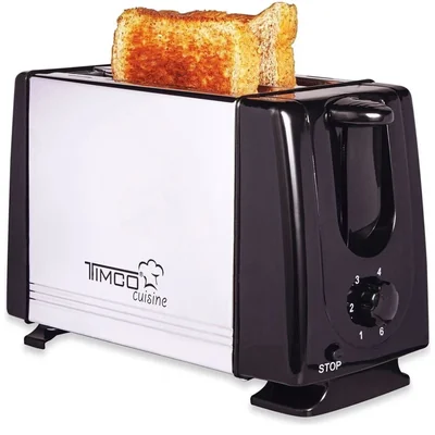 Tostador Negro de Pan para 2 Rebanadas Timco