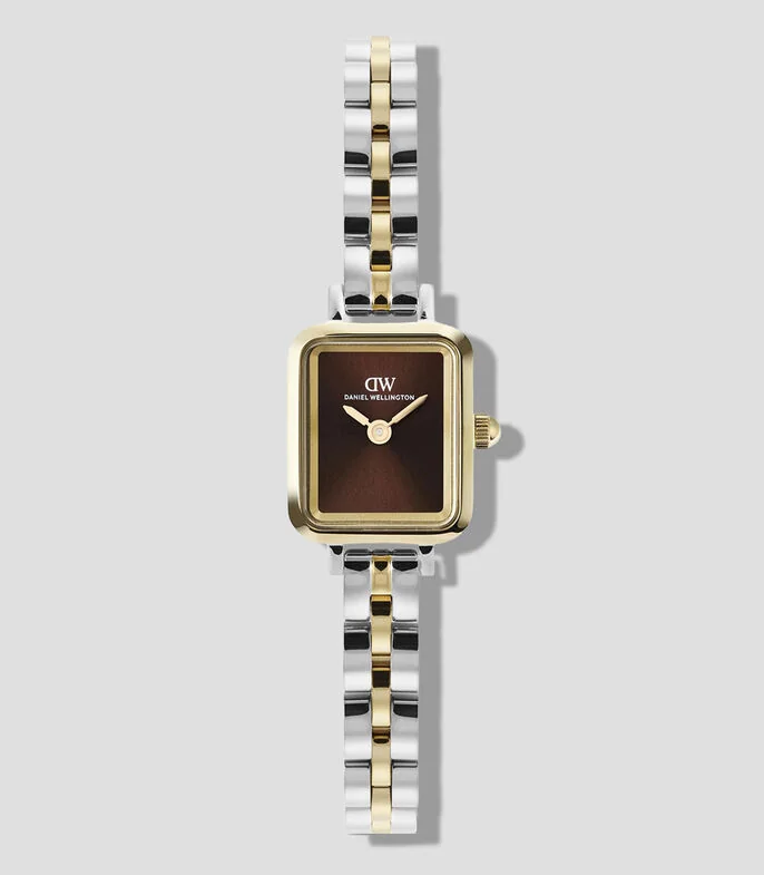 Reloj para Mujer Quadro Mini Casual Plateado, Dorado