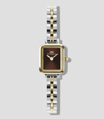 Reloj para Mujer Quadro Mini Casual Plateado, Dorado
