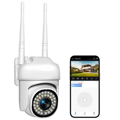 Lostrain Cámara De Seguridad Exterior Wifi Con Alarma Camara De Vigilancia Exterior/interior Hd 1080p cámara Inalámbrica 360 Im