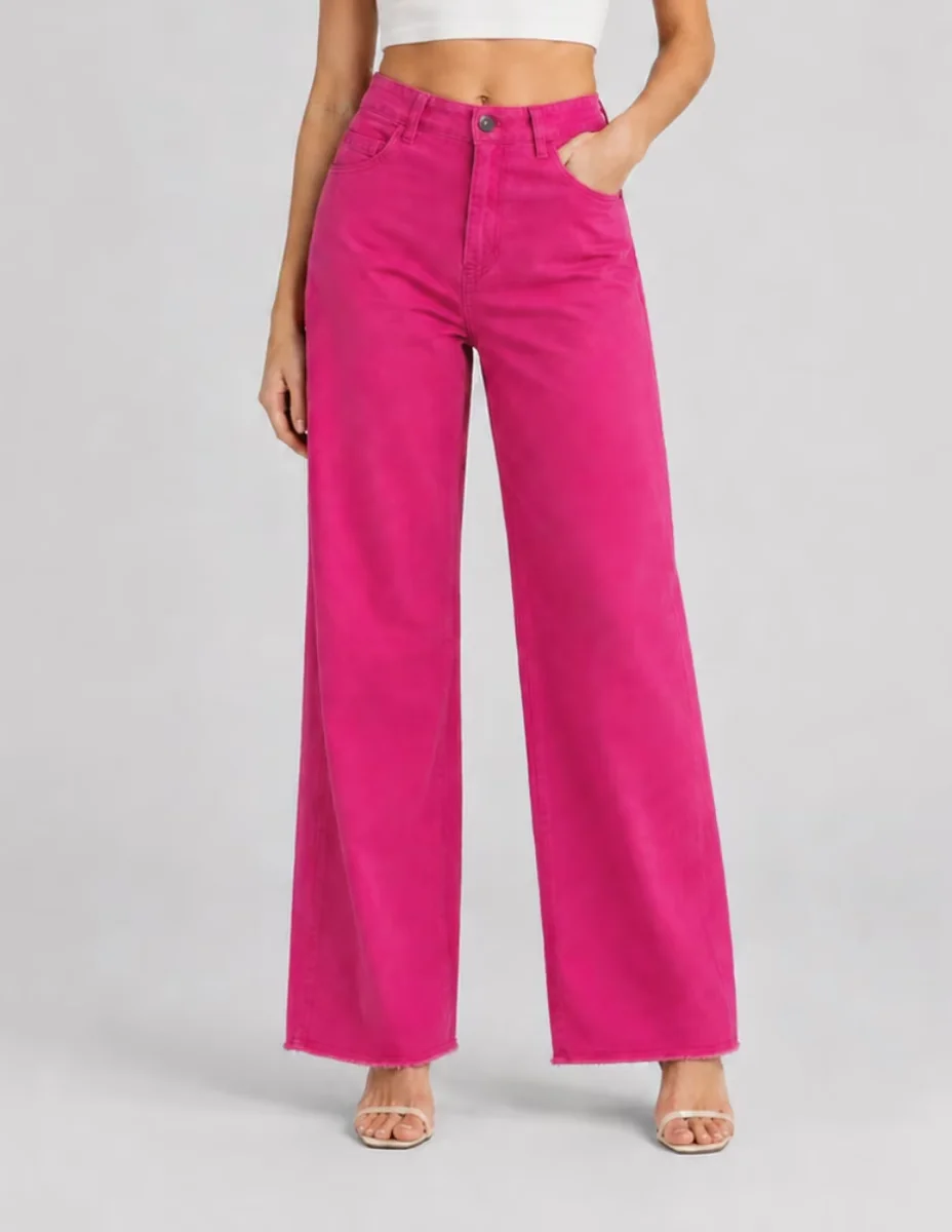 Jeans wide leg 25093-d gabardina para mujer