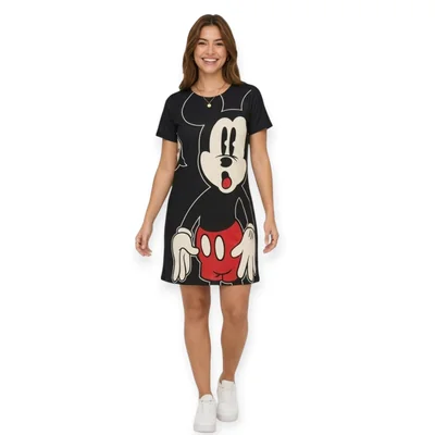 Vestido Voladito Dama Mickey Mouse Disney Casual Oversize