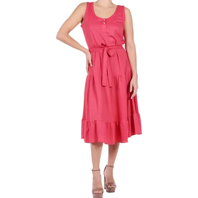 Vestido Casual Sin Mangas con Cinturón Zucca para Mujer