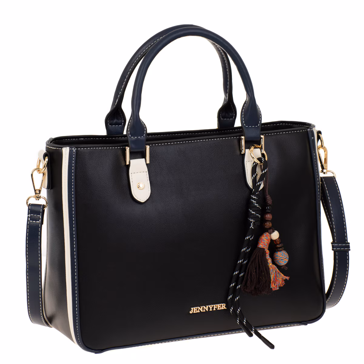 Bolso Tote Negro Jennyfer para Mujer