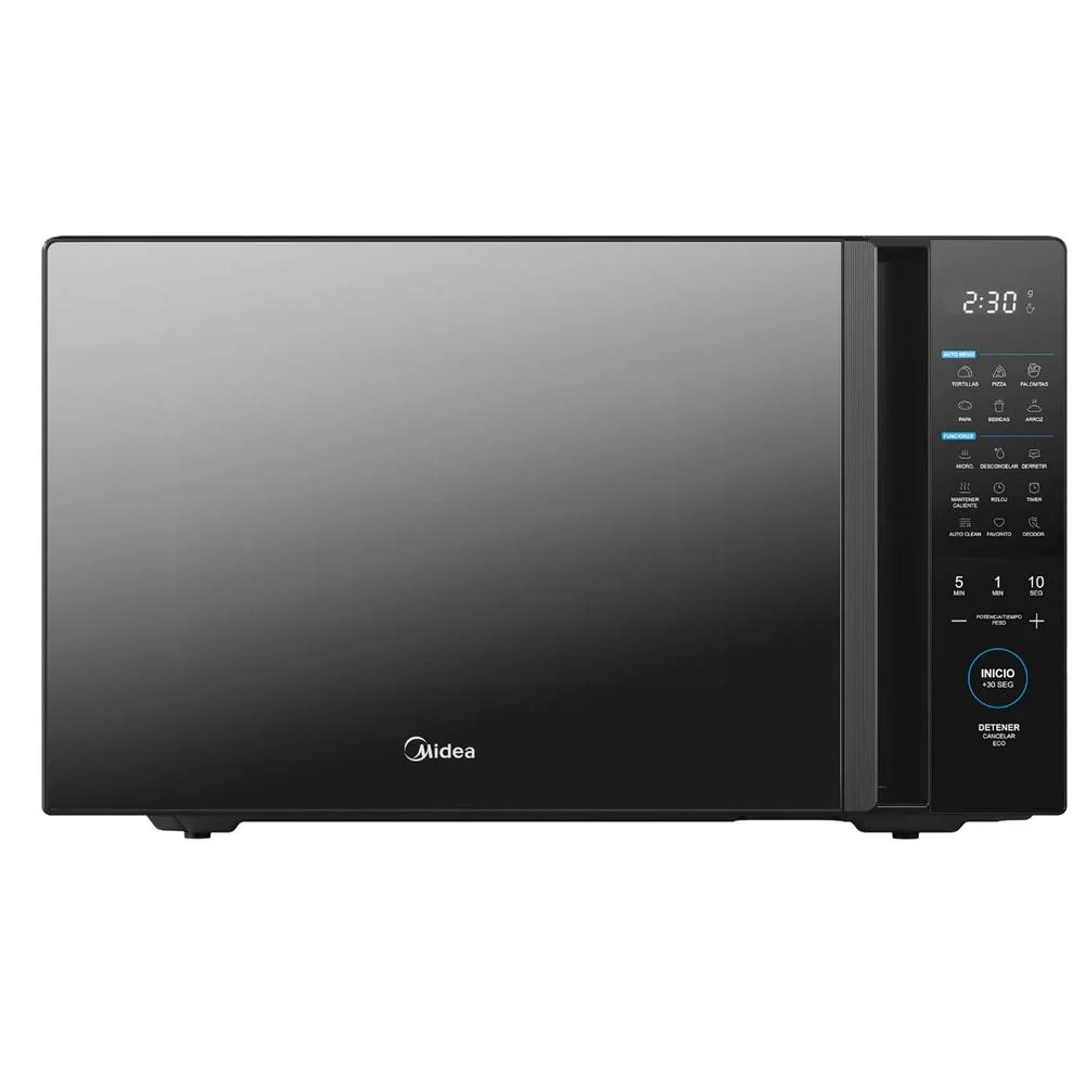 Microondas Midea 40L Manija Oculta Puerta Espejo Negro
