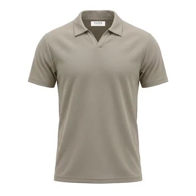Polo de punto acanalado sin botones para hombre