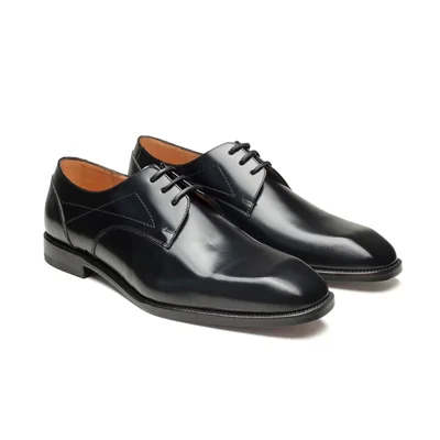 Zapato Oxford Liso en Piel Duque Di Galliano Negro para Hombre