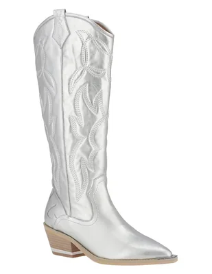 Bota abajo de la rodilla de piel para mujer