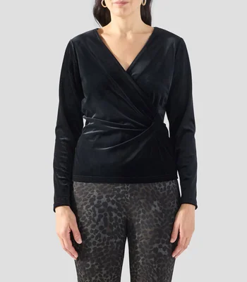 Blusa lisa manga larga Mujer