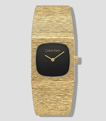 Reloj para Mujer Sophisticated Square Casual Negro, Dorado