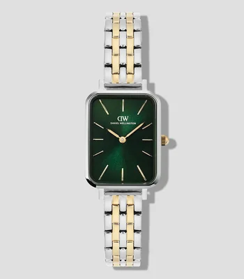 Reloj para Mujer Quadro Mini Casual Plateado, Dorado