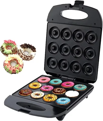Máquina Para Hacer Donas Sokany, 1200 W, Sokany Sk-821 Antiadherente, Horneado Por Ambos Lados Para 12 Donas