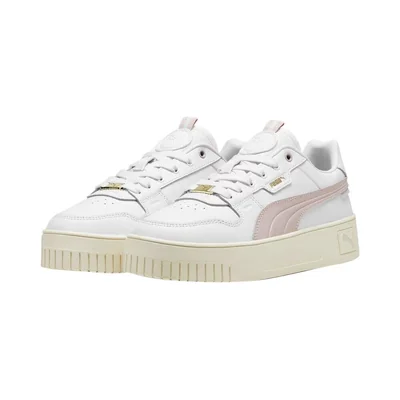 Tenis Puma de plataforma blanco con rosa para mujer