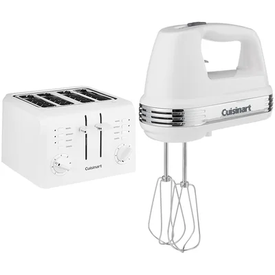 Tostadora Y Batidora De Mano Cuisinart Cpt-142p1 De 4 Rebanadas, Color Blanco - Venta Internacional.