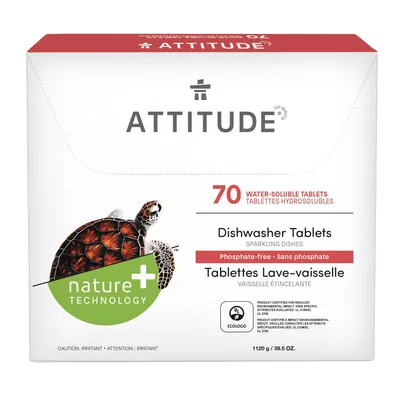 Cápsulas Para Lavavajillas Attitude, De Origen Natural, 70 Comprimidos - Venta Internacional.