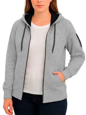 Sudadera Shendy Vendy con Capucha Afelpada Casual Gris Jaspe para Mujer