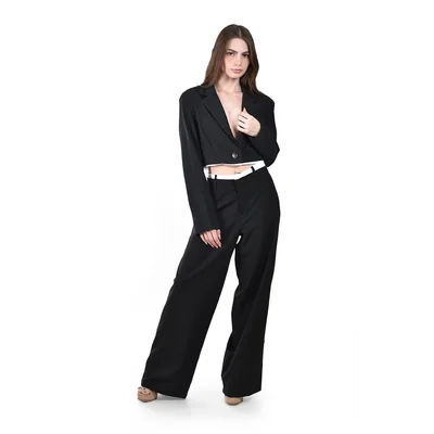 Traje Sastre Cropped Roman Fashion /juvenil 07377 (negro) Negro