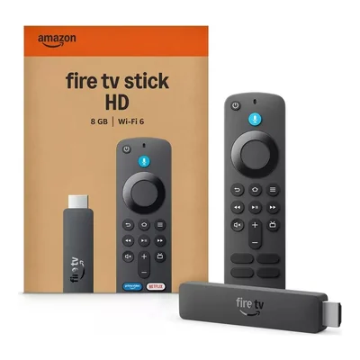 Fire TV Stick HD 8GB, Wi Fi 6, Control Remoto por Voz, Color Negro, Amazon