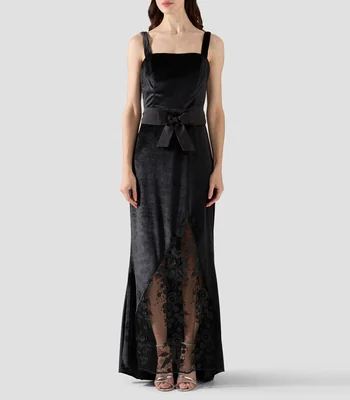 Vestido de fiesta largo liso Mujer