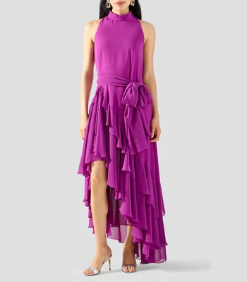 Vestido de fiesta largo liso Mujer