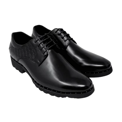 Zapato De Plataforma Elegante M28 Negro Para Hombre