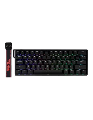 Teclado gamer usb-c qwert inglés con interruptor lineal (red black) win 60