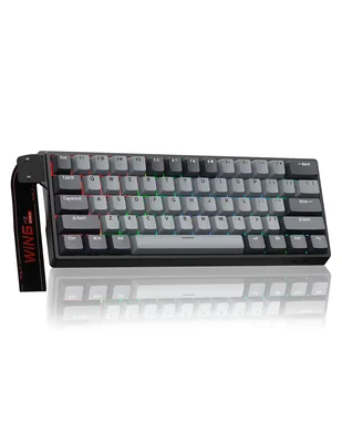 Teclado gamer usb-c qwert inglés con interruptor lineal (red black) win 60 he pro