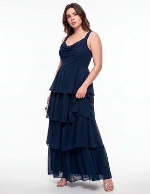Vestido maxi de fiesta escote bajo