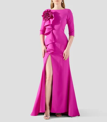 Vestido de fiesta largo liso Mujer