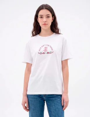 Playera manga corta cuello redondo para mujer