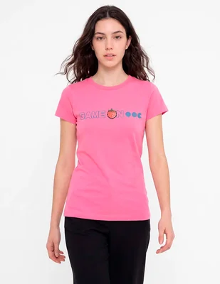 Playera manga corta Pac - Man cuello redondo para mujer